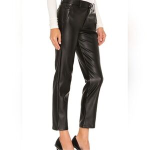 LBLC the Label Black Faux Leather Straight Leg Pants